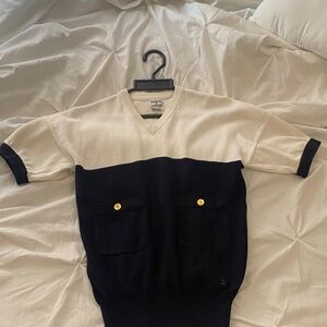 CC Blue & Cream Sweater